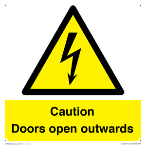 Caution Doors open outwards